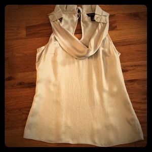 WHBM Elegant 100%Silk Champagne colored  Top XS